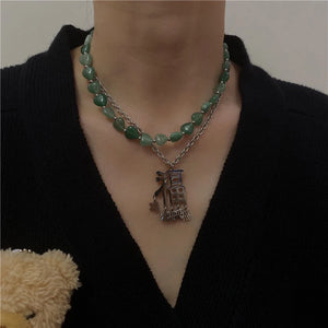 925 Silver Geometric Flower Heart Letters Pendant Chokers Necklace