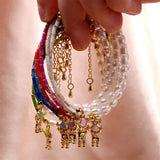 925 Silver Astronaut Stone Bead Bracelet Women Jewelry