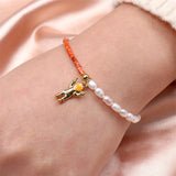 925 Silver Astronaut Stone Bead Bracelet Women Jewelry