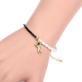 925 Silver Astronaut Stone Bead Bracelet Women Jewelry