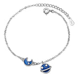 925 Silver Planet Stars Moon Bracelet for Women