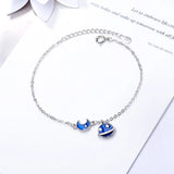 925 Silver Planet Stars Moon Bracelet for Women