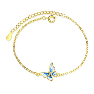 Sterling Silver Butterfly Zircon Bracelet Romantic Fine Jewelry