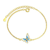 Sterling Silver Butterfly Zircon Bracelet Romantic Fine Jewelry