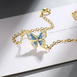Sterling Silver Butterfly Zircon Bracelet Romantic Fine Jewelry