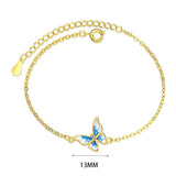 Sterling Silver Butterfly Zircon Bracelet Romantic Fine Jewelry