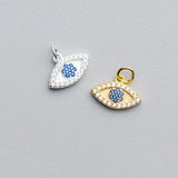 925 Silver Zircon Eyes Charms DIY Jewelry Allery-Free Accessory