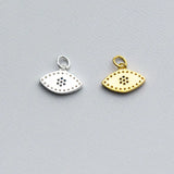 925 Silver Zircon Eyes Charms DIY Jewelry Allery-Free Accessory