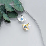 925 Silver Zircon Eyes Charms DIY Jewelry Allery-Free Accessory