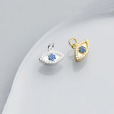 925 Silver Zircon Eyes Charms DIY Jewelry Allery-Free Accessory