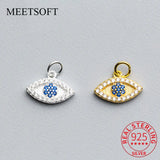 925 Silver Zircon Eyes Charms DIY Jewelry Allery-Free Accessory