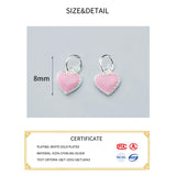 925 Silver Pink Heart Dangle Charms for Jewelry Making