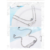 925 Silver Double Layer Chain SWEET Zircon Bracelet