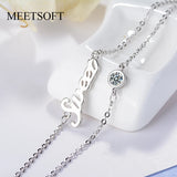 925 Silver Double Layer Chain SWEET Zircon Bracelet
