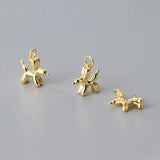 925 Silver 3D Balloon Dog Pendant Charms DIY Making Supply