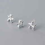 925 Silver 3D Balloon Dog Pendant Charms DIY Making Supply