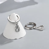 925 Silver Zircon Chain Hoop Earrings for Women