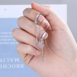 925 Silver Zircon Chain Hoop Earrings for Women