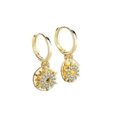925 Silver Zircon Chain Hoop Earrings for Women
