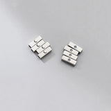 925 Sterling Silver Square Stars Moon Bead Charm for DIY Jewelry