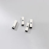 925 Sterling Silver Square Stars Moon Bead Charm for DIY Jewelry