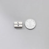 925 Sterling Silver Square Stars Moon Bead Charm for DIY Jewelry