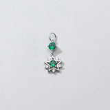 925 Silver Green Zircon Stars Pandent Charms for DIY Jewelry