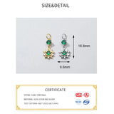 925 Silver Green Zircon Stars Pandent Charms for DIY Jewelry