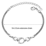 925 Silver Kitty Bow Chain Bracelet for Women