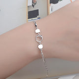 925 Silver Kitty Bow Chain Bracelet for Women