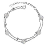 925 Silver Double Moonstone Bracelets, Romantic Jewelry