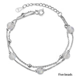 925 Silver Double Moonstone Bracelets, Romantic Jewelry