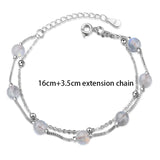 925 Silver Double Moonstone Bracelets, Romantic Jewelry
