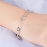 925 Silver Double Moonstone Bracelets, Romantic Jewelry