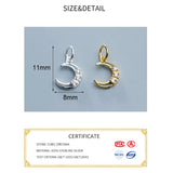 925 Sterling Silver Moon Zircon Charms DIY Fine Jewelry Necklace