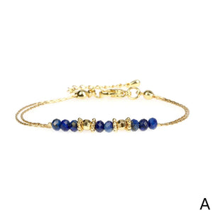 925 Silver Multi-color Bead Double Layer Bracelet for Women