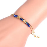 925 Silver Multi-color Bead Double Layer Bracelet for Women