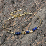 925 Silver Multi-color Bead Double Layer Bracelet for Women