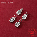 925 Sterling Silver Ancient Coin Cat Paw Pendant Charms