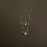 925 Silver Heart Chokers Necklace for Women Retro Romantic Drop