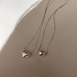 925 Silver Heart Chokers Necklace for Women Retro Romantic Drop