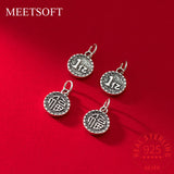 925 Sterling Silver Round Pendant Charms for DIY Making Gift
