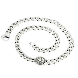 925 Silver Thick Chain Round Clavicle Choker Necklace for Women