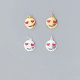925 Sterling Silver Round Pattern Charms for DIY Necklace/Bracelet