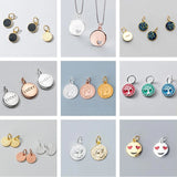 925 Sterling Silver Round Pattern Charms for DIY Necklace/Bracelet