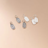 925 Sterling Silver Square Geometry Charms for DIY Jewelry Making