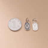 925 Sterling Silver Square Geometry Charms for DIY Jewelry Making