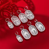 925 Silver Square Wealth Charms for Jewelry Making