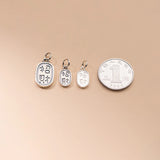 925 Silver Square Wealth Charms for Jewelry Making