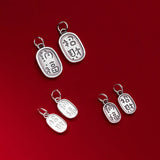 925 Silver Square Wealth Charms for Jewelry Making